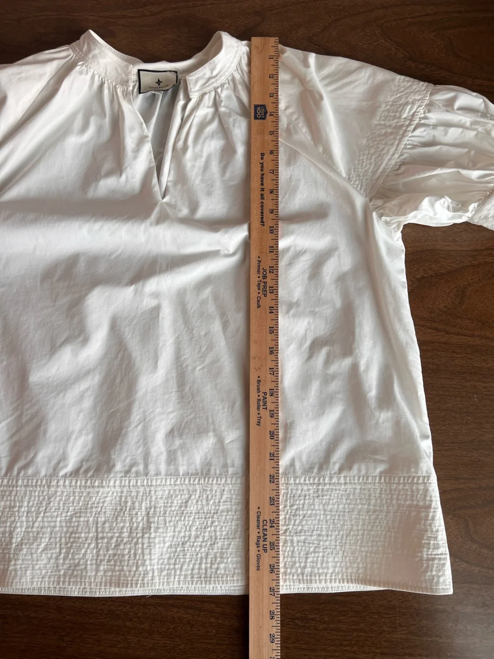 Tuckernuck Ruthie Blouse Top Womens XXL White Puff Sleeve Preppy Coastal Boxy